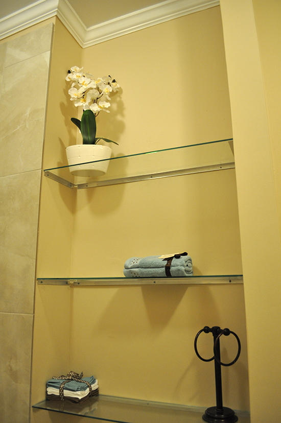 Airbnb starting a vacation rental business -- custom cut glass shelves