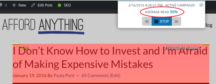 use content analytics to see how deep into a blog post people read